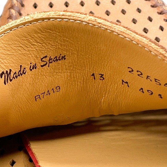 Mezlan R7419 Mens 13M Tan Perforated Leather Loafer Moccasin Shoes SlipOn Casual main image 9